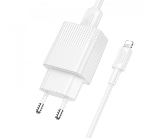 Мережевий зарядний пристрій з кабелем BOROFONE BAS71A Source single-port charger set(iP) White (6941991122583)