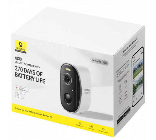 Додаткова IP-камера відеоспостереження Baseus Security N1 Plus Outdoor Camera 2K White (S0TZ002130)