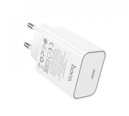 Мережевий зарядний пристрій HOCO C143A Benefit single port PD20W charger White (6942007652063)