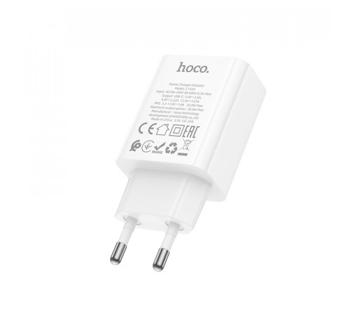 Мережевий зарядний пристрій HOCO C143A Benefit single port PD20W charger White (6942007652063)