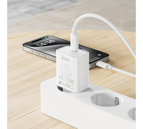 Мережевий зарядний пристрій HOCO C143A Benefit single port PD20W charger White (6942007652063)