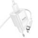 Мережевий зарядний пристрій з кабелем HOCO C145A Charm single port QC3.0 charger set(Type-C) White (6942007630238)