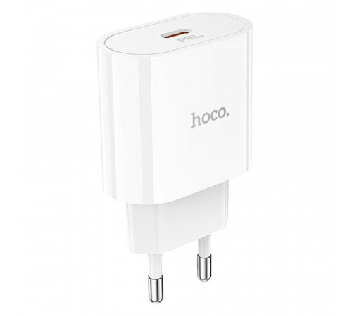 Мережевий зарядний пристрій з кабелем HOCO C94A Metro single port PD20W charger set(Type-C to Type-C) White (6931474762191)