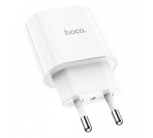 Мережевий зарядний пристрій з кабелем HOCO C94A Metro single port PD20W charger set(Type-C to Type-C) White (6931474762191)