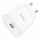 Мережевий зарядний пристрій з кабелем HOCO C94A Metro single port PD20W charger set(Type-C to Type-C) White (6931474762191)