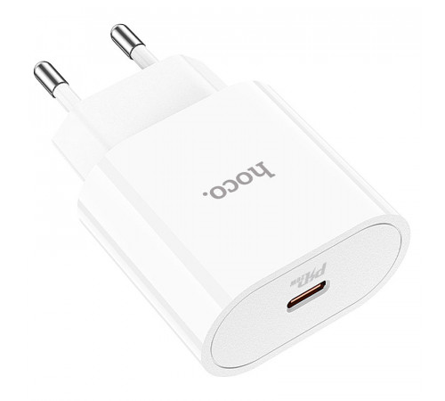 Мережевий зарядний пристрій HOCO C94A Metro single port PD20W charger White (6931474762177)