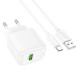Мережевий зарядний пристрій з кабелем HOCO CS52A 18W Surplus single-port QC3.0 charger set(Type-C) White (6942007631471)