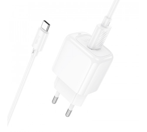 Мережевий зарядний пристрій з кабелем HOCO CS52A 18W Surplus single-port QC3.0 charger set(Type-C) White (6942007631471)