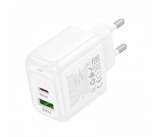 Мережевий зарядний пристрій HOCO CS55A Surplus PD30W+QC3.0 charger White (6942007631549)