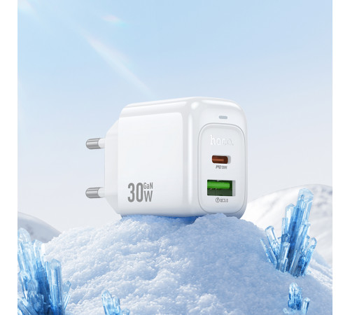 Мережевий зарядний пристрій HOCO CS55A Surplus PD30W+QC3.0 charger White (6942007631549)