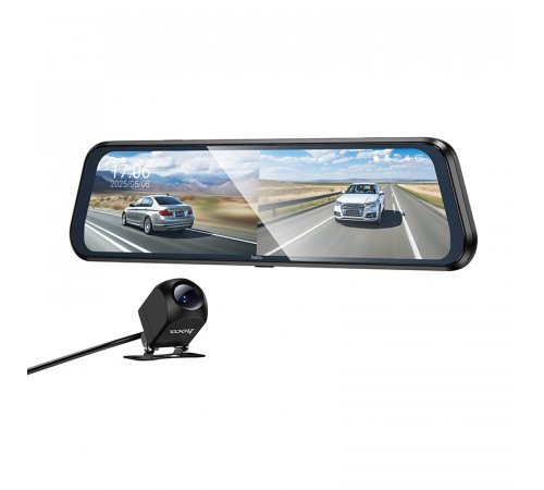 Відеореєстратор HOCO DV16 9.66-inch streaming media driving recorder(dual-channel with rear camera) Black (6942007664219)