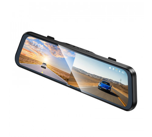 Відеореєстратор HOCO DV16 9.66-inch streaming media driving recorder(dual-channel with rear camera) Black (6942007664219)