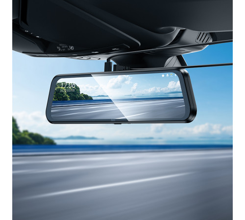 Відеореєстратор HOCO DV16 9.66-inch streaming media driving recorder(dual-channel with rear camera) Black (6942007664219)