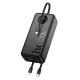 Зовнішній акумулятор HOCO J132B Sabio 22.5W+PD20W fully compatible power bank with 3 cables(30000mAh) Black (6942007632614)