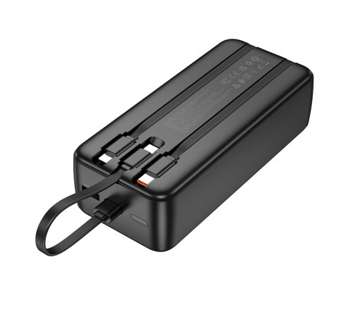 Зовнішній акумулятор HOCO J132B Sabio 22.5W+PD20W fully compatible power bank with 3 cables(30000mAh) Black (6942007632614)