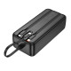 Зовнішній акумулятор HOCO J132B Sabio 22.5W+PD20W fully compatible power bank with 3 cables(30000mAh) Black (6942007632614)