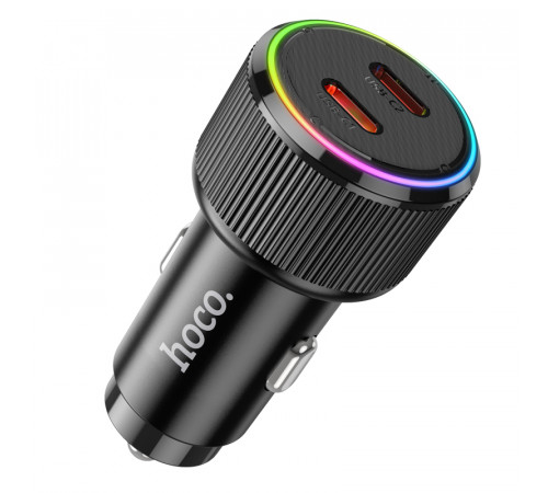 Автомобільний зарядний пристрій HOCO NZ14B Guerrero PD50W(2C) car charger Black (6942007620468)