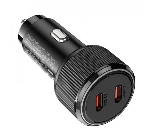 Автомобільний зарядний пристрій HOCO NZ14B Guerrero PD50W(2C) car charger Black (6942007620468)