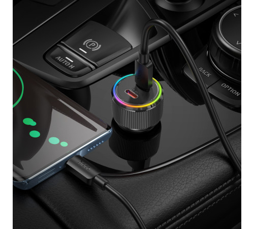 Автомобільний зарядний пристрій HOCO NZ14B Guerrero PD50W(2C) car charger Black (6942007620468)