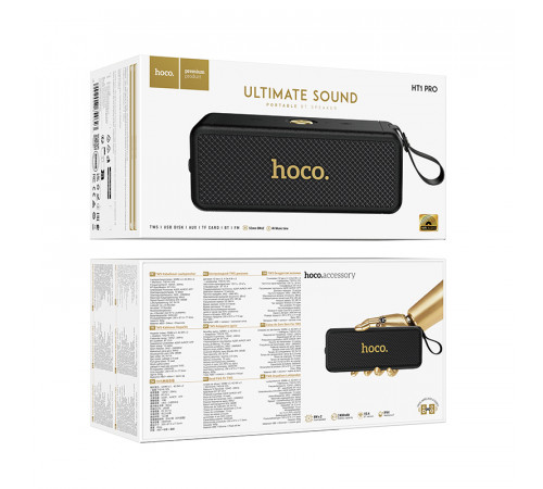 Портативна колонка HOCO HT1 Pro Marquis sports BT speaker, 8W*2, Black (6942007654623)