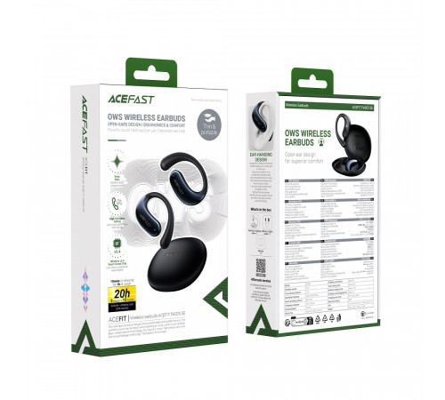 Бездротові навушники TWS ACEFAST FA005 ACEFIT SE, ENC, IPX4, Black (6974316284789)