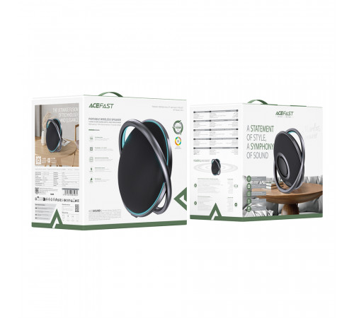 Портативна колонка Acefast K5 Pro Portable wireless Speaker, 60W, Black (6974316285465)