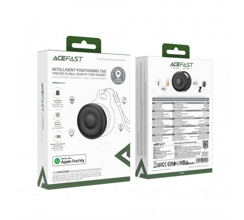 Трекер ACEFAST S1 button type positioning device single Black (6974316285069)