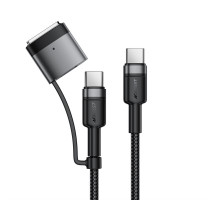 Кабель ACEFAST C22-05 USB-C to USB-C / magnetic aluminum alloy charging data cable Black (6974316285151)
