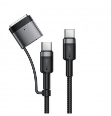 Кабель ACEFAST C22-05 USB-C to USB-C / magnetic aluminum alloy charging data cable Black (6974316285151)
