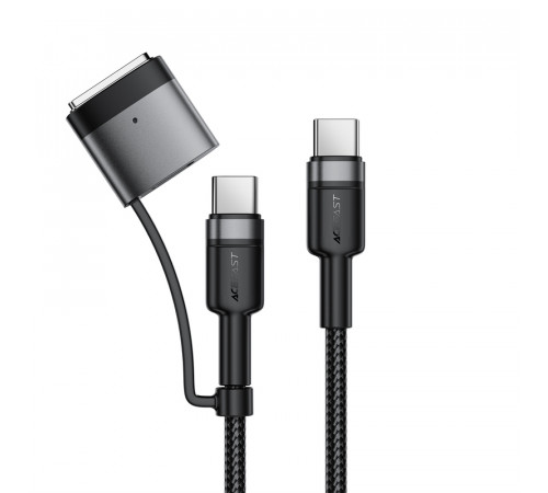 Кабель ACEFAST C22-05 USB-C to USB-C / magnetic aluminum alloy charging data cable Black (6974316285151)