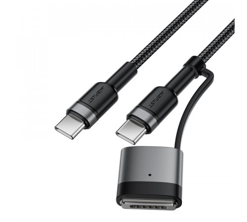 Кабель ACEFAST C22-05 USB-C to USB-C / magnetic aluminum alloy charging data cable Black (6974316285151)