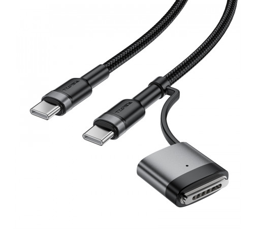 Кабель ACEFAST C22-05 USB-C to USB-C / magnetic aluminum alloy charging data cable Black (6974316285151)