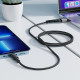 Кабель ACEFAST C22-05 USB-C to USB-C / magnetic aluminum alloy charging data cable Black (6974316285151)