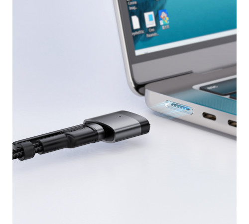 Кабель ACEFAST C22-05 USB-C to USB-C / magnetic aluminum alloy charging data cable Black (6974316285151)
