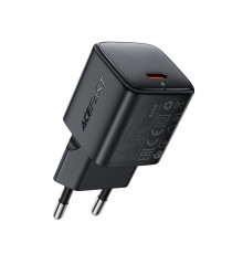 Мережевий зарядний пристрій ACEFAST A117 PD20W mini GaN USB-C fast charger Black (6974316284987)