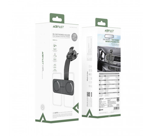 Автотримач для телефона ACEFAST D60 dual magnet car holder for dashboard Black (6974316285380)