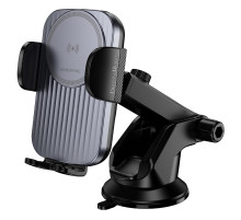 Автотримач для телефона з БЗП BOROFONE BH222 Leading push-type wireless fast charging car holder(center console) Black (6941991119019)