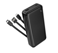 Зовнішній акумулятор BOROFONE BJ79A Clever power bank with 3 cables(20000mAh) Black (6941991121555)