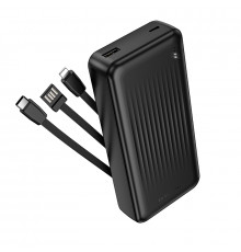 Зовнішній акумулятор BOROFONE BJ79A Clever power bank with 3 cables(20000mAh) Black (6941991121555)