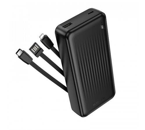 Зовнішній акумулятор BOROFONE BJ79A Clever power bank with 3 cables(20000mAh) Black (6941991121555)
