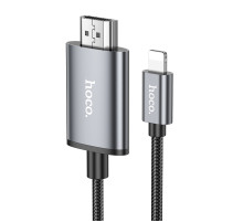 Перехідник HOCO UA27 HD on-screen cable iP to HDTV Metal Gray (6942007619011)