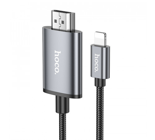 Перехідник HOCO UA27 HD on-screen cable iP to HDTV Metal Gray (6942007619011)