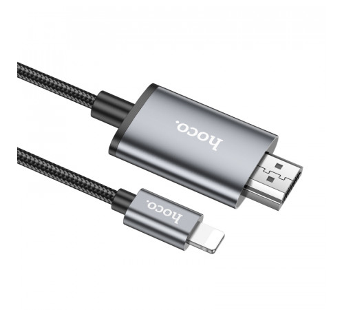 Перехідник HOCO UA27 HD on-screen cable iP to HDTV Metal Gray (6942007619011)