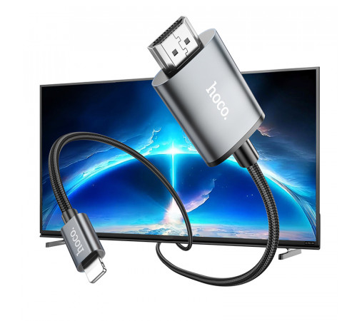 Перехідник HOCO UA27 HD on-screen cable iP to HDTV Metal Gray (6942007619011)