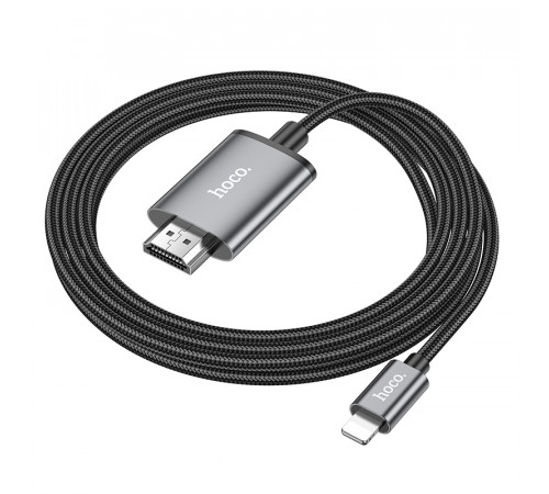 Перехідник HOCO UA27 HD on-screen cable iP to HDTV Metal Gray (6942007619011)