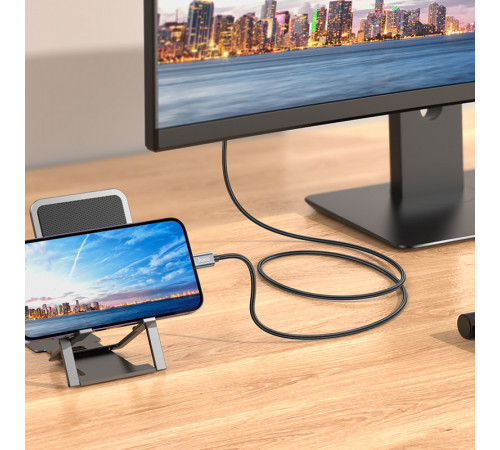 Перехідник HOCO UA27 HD on-screen cable iP to HDTV Metal Gray (6942007619011)