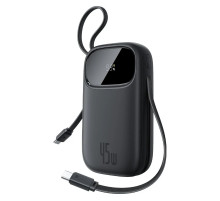 Зовнішній акумулятор Baseus EnerFill FC31 Qpow 3 Digital Display Power Bank with USB-C+iP Cables 20000mAh 45W Cosmic Black (E0028D00)