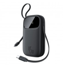 Зовнішній акумулятор Baseus EnerFill FC31 Qpow 3 Digital Display Power Bank with USB-C+iP Cables 20000mAh 45W Cosmic Black (E0028D00)