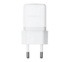 Мережевий зарядний пристрій з кабелем Baseus Palm Fast Charger 1C 20W EU Moon White set USB-C to iP 20W 1m (E0116400)