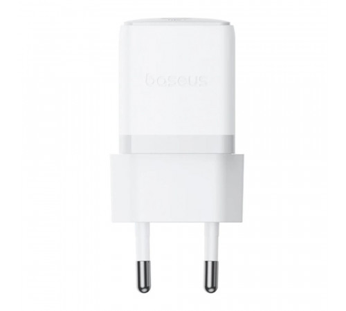 Мережевий зарядний пристрій з кабелем Baseus Palm Fast Charger 1C 20W EU Moon White set USB-C to iP 20W 1m (E0116400)